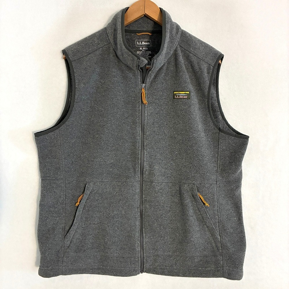 LL Bean Mountain Classic Fleece Vest XL Full Zip Drawcord Hem Gorpcore Hiking